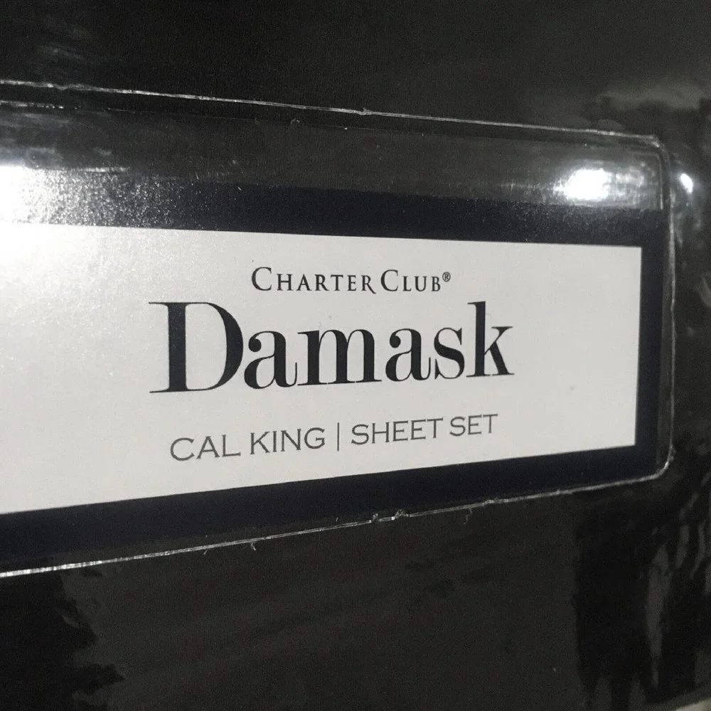 new BLACK Charter Club 550 TC Supima Cotton CAL KING Sheet Set fits 18